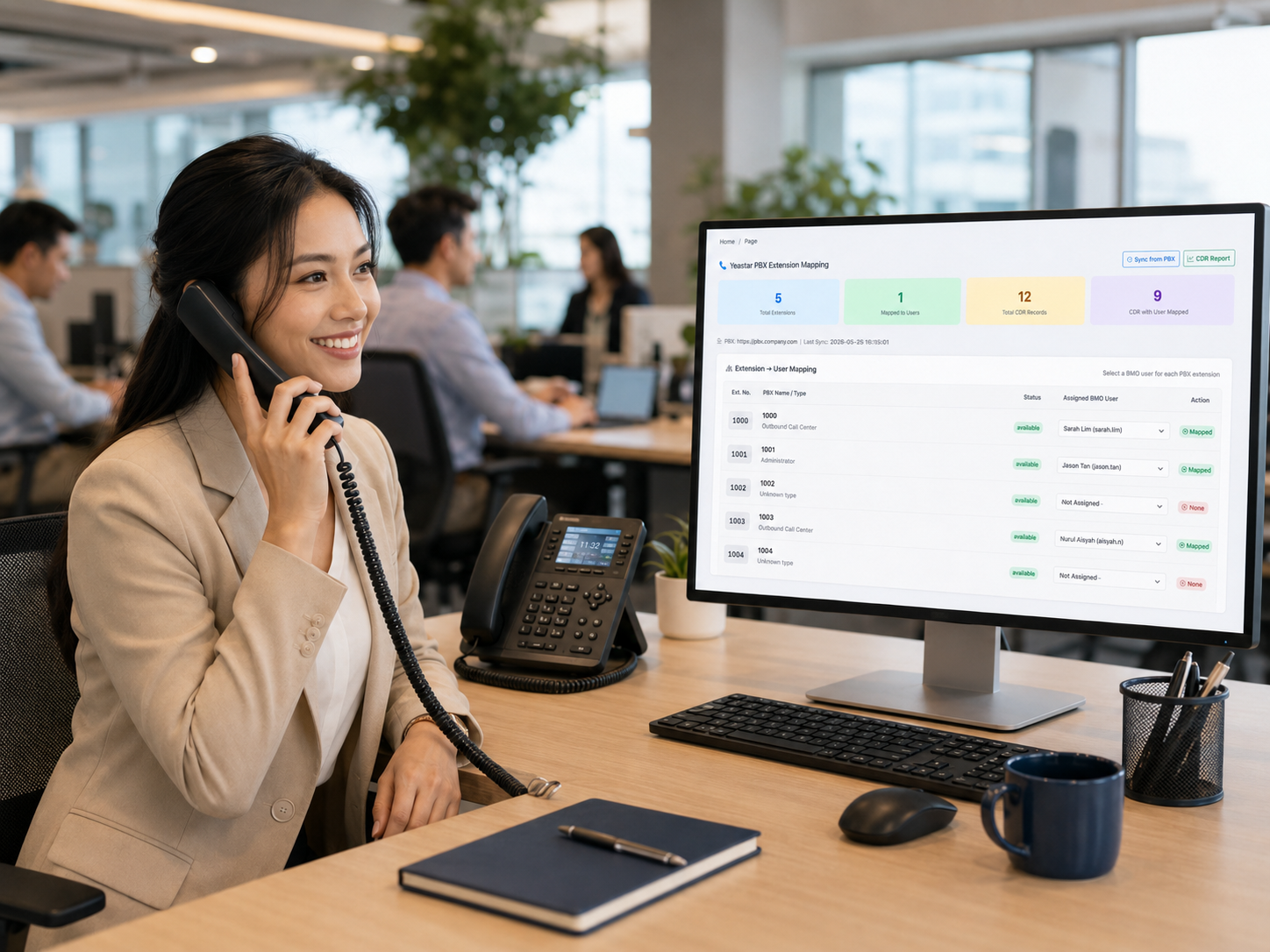 VoIP CDR Analytics KPI Report dashboard for Cloud PBX call performance